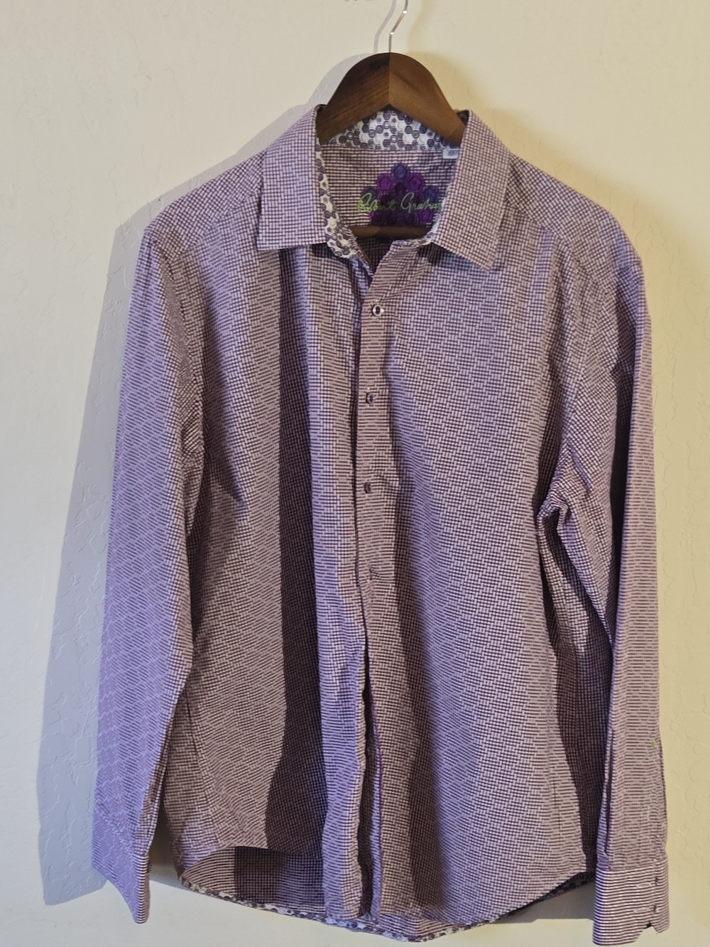 Robert Graham Purple Micro-Pattern Dress Shirt